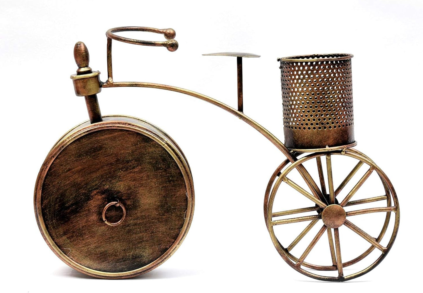 ChronoCycle - Vintage Metal Bicycle Pen Stand with Clock
