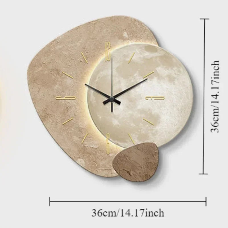 Modern Silent Wall Clock | Hanging Wall Decoration - Cream Wind Silent Wall Clock