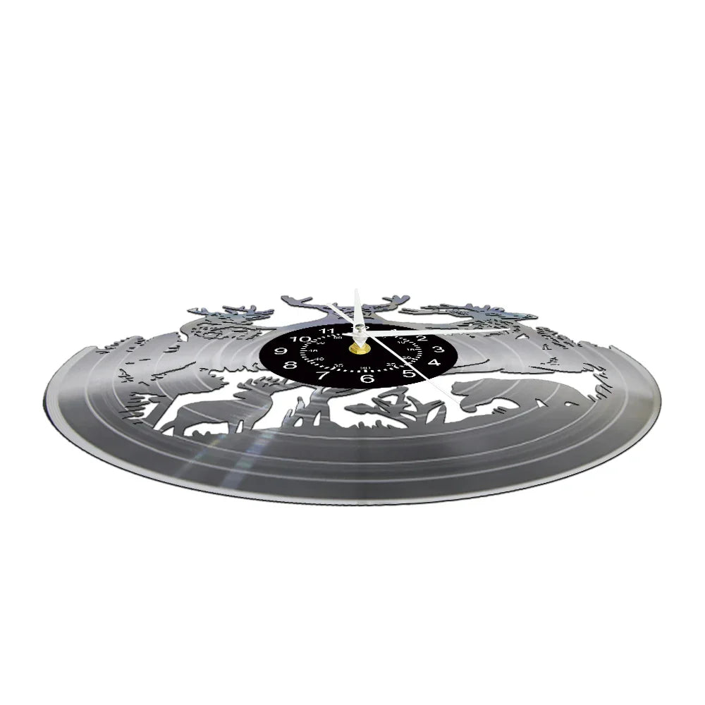 Vinyl Time - Vintage Wall Clock with LED Lighting