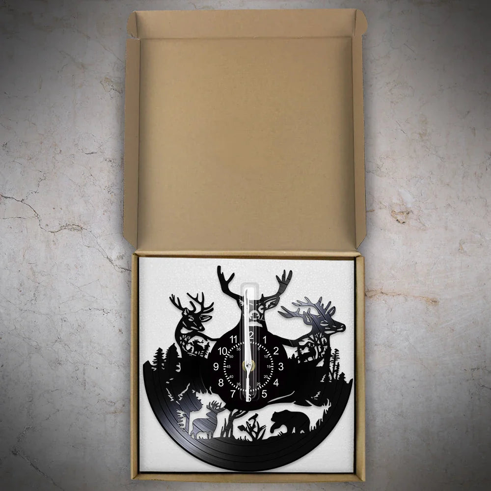 Vinyl Time - Vintage Wall Clock with LED Lighting