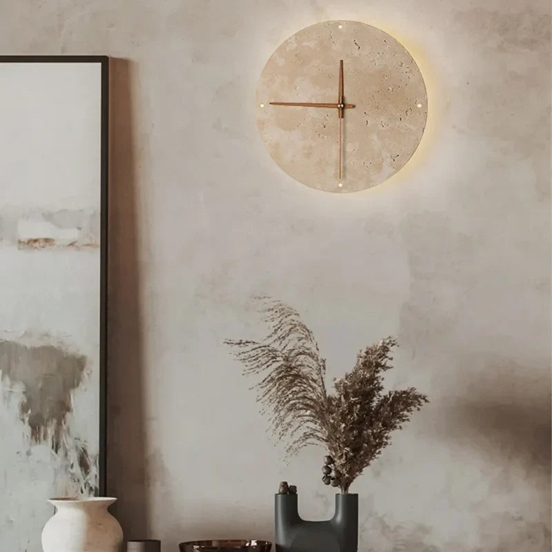 StoneTime - Stone Wall Lamp and Clock for Elegant Home Décor