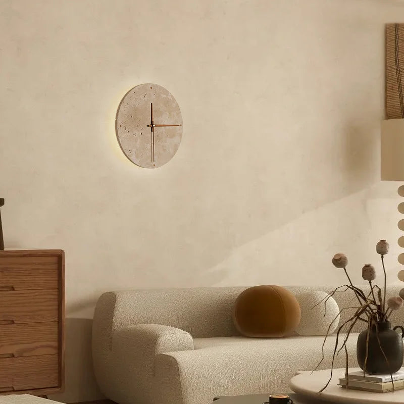 StoneTime - Stone Wall Lamp and Clock for Elegant Home Décor