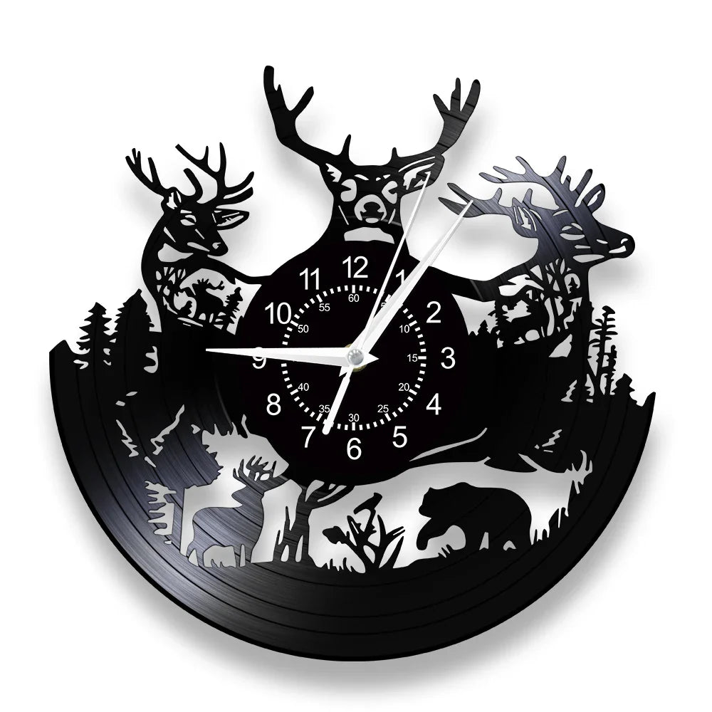 Vinyl Time - Vintage Wall Clock with LED Lighting