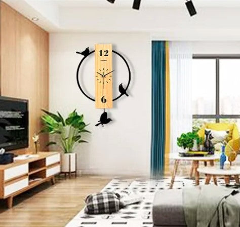 Avian Time - Elegant Birds Wall Clock