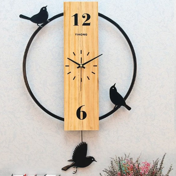Avian Time - Elegant Birds Wall Clock