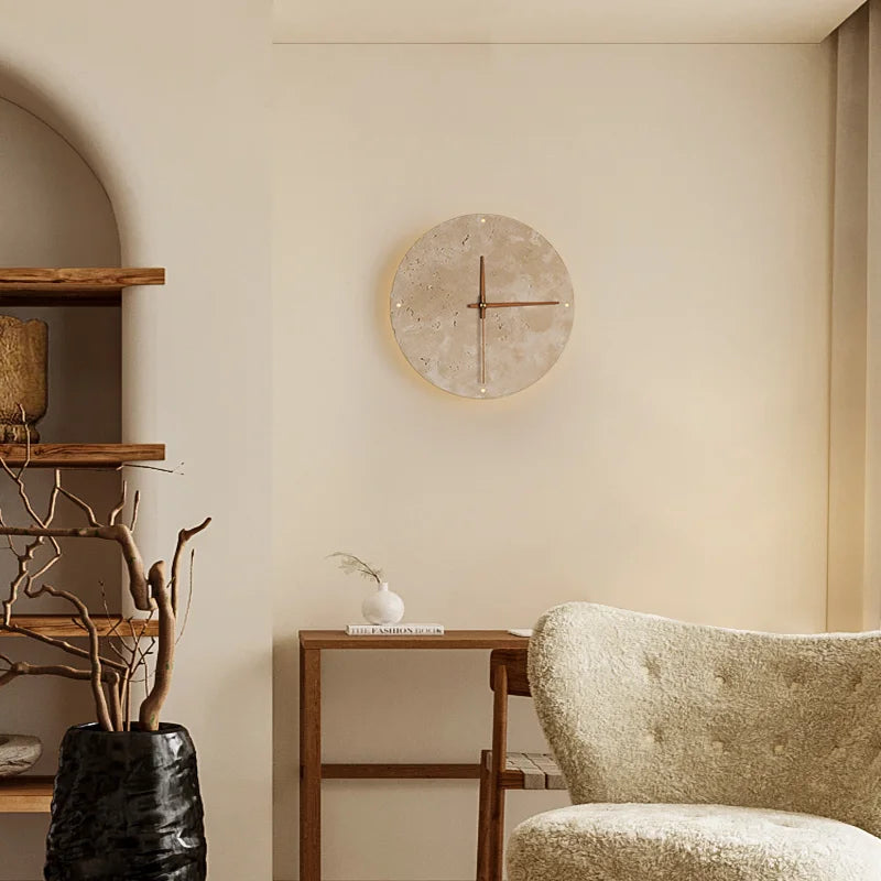 StoneTime - Stone Wall Lamp and Clock for Elegant Home Décor