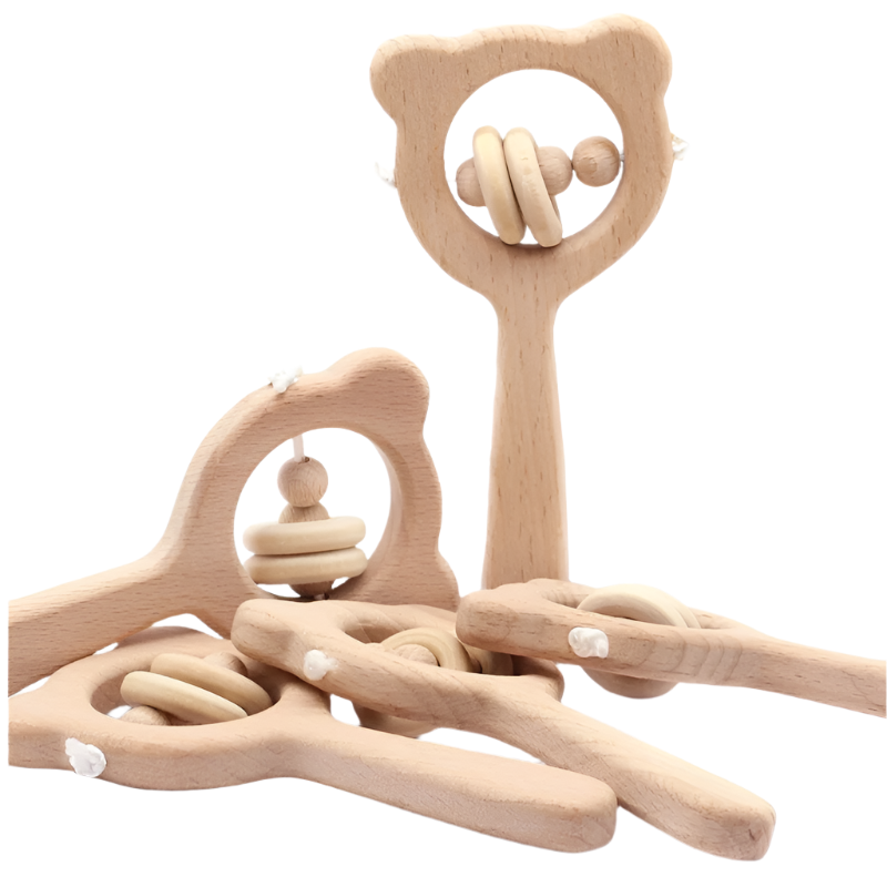 BeechWood Baby Rattle - Natural Wooden Toy