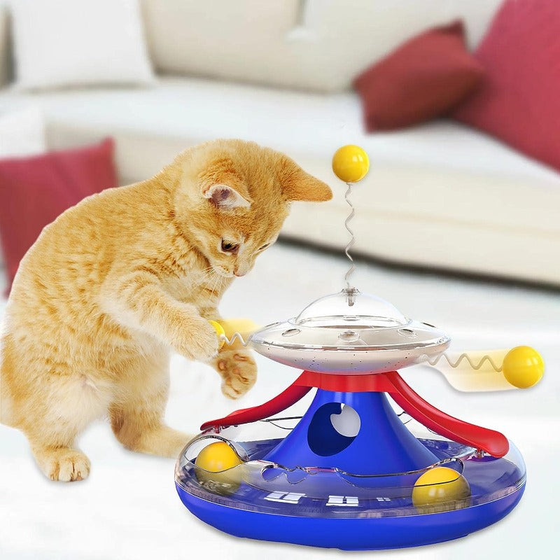 WhiskerJoy - Cat Toy with Treat Dispenser and Ball Track