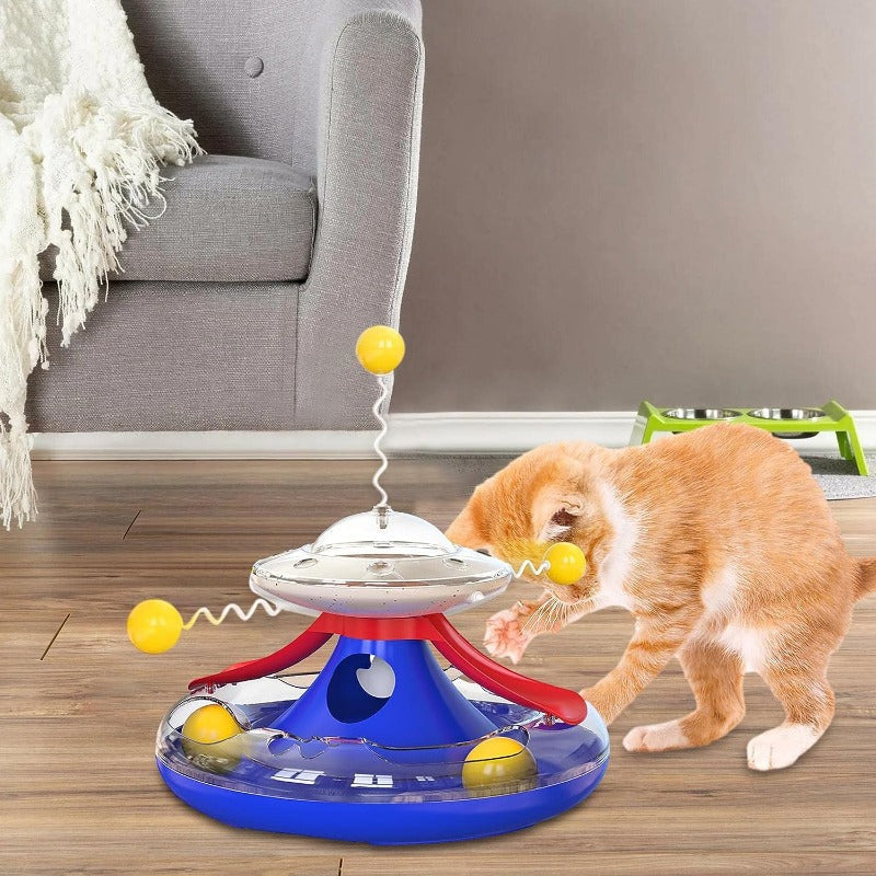 WhiskerJoy - Cat Toy with Treat Dispenser and Ball Track