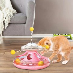 WhiskerJoy - Cat Toy with Treat Dispenser and Ball Track