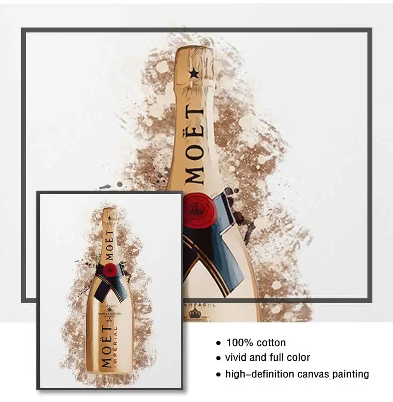 Chandon Gold Champagne Fine Art – Limited Edition Graffiti Canvas Poster