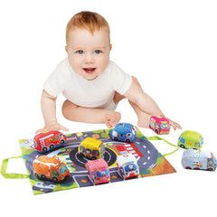 PlayMobi - Soft Cars Set with Playmat for Toddlers