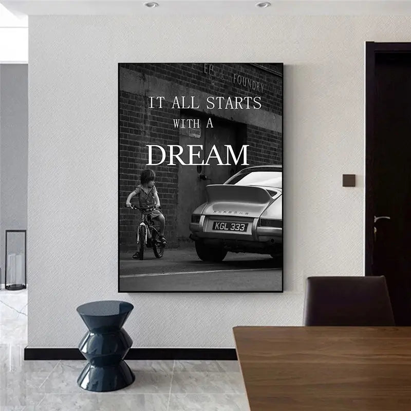 Luxury Dream Sports Car Poster – Canvas Wall Art for Home & Office