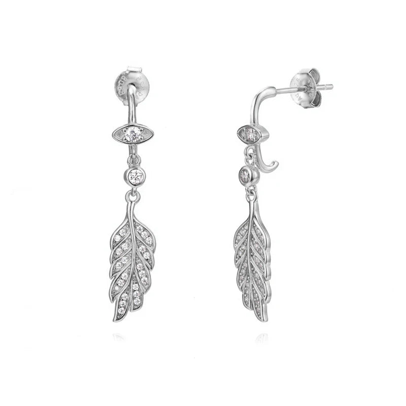 TIANDE - Zircon Tassel Chain Dangle Earrings