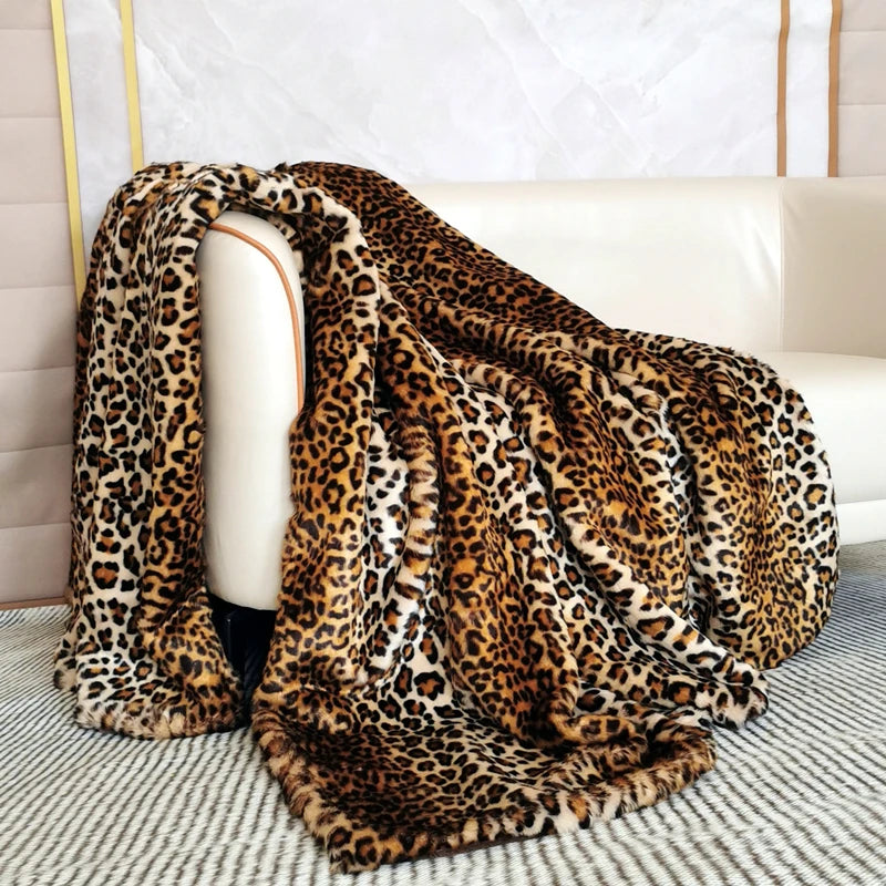 Velvora - Luxury Leopard Faux Fur Blanket