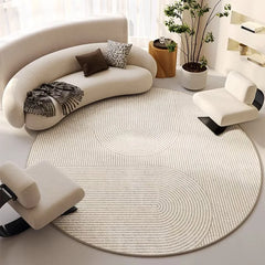 Round Velvet Carpet – Dirt-Resistant Rug for Office, Bedroom, and Study