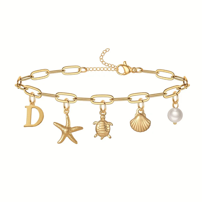 Sean - Women Stainless steel starfish shell bracelet