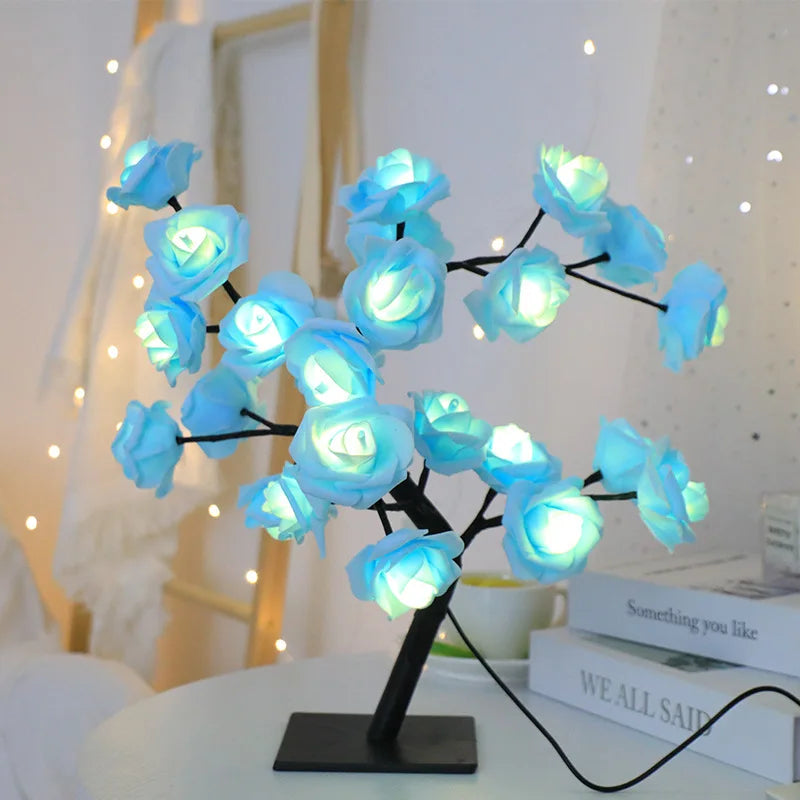 RoseGlow - 24 LED Red Rose Tree Lamp