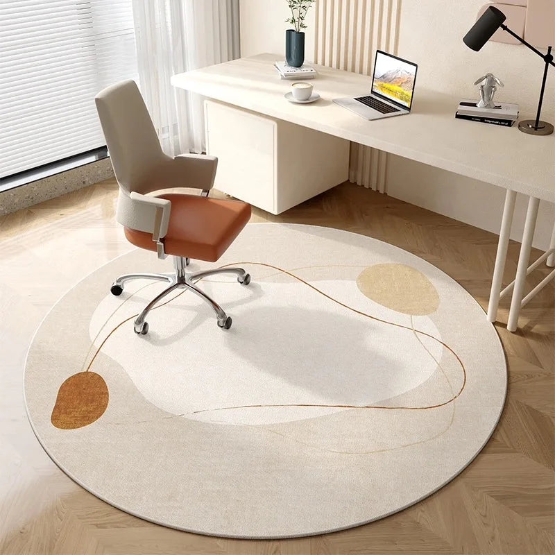 Round Velvet Carpet – Dirt-Resistant Rug for Office, Bedroom, and Study