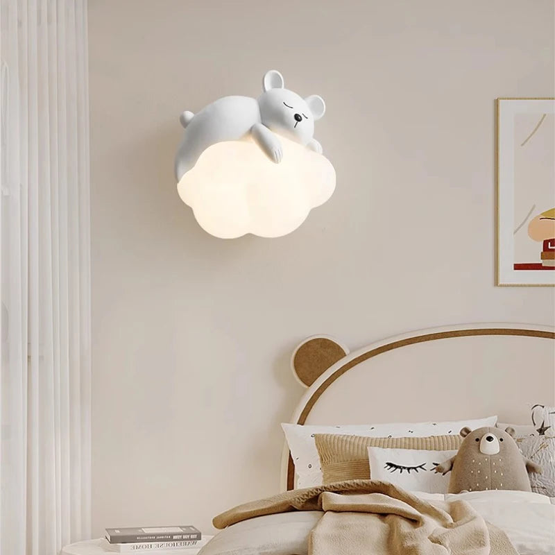 LumaBuddies - Bear & Rabbit Cloud Wall Lamp for Kids' Rooms