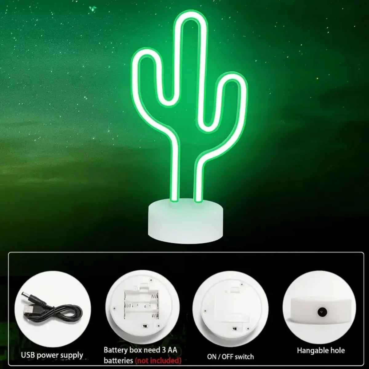 LumaCactus – LED Neon Cactus Lamp