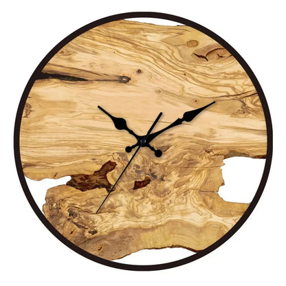 Simple Transparent Wall Clock - Acrylic Wood Grain Design