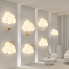 Minimalist Children's Room LED Wall Lamps – Monkey, Rabbit, Cloud Designs