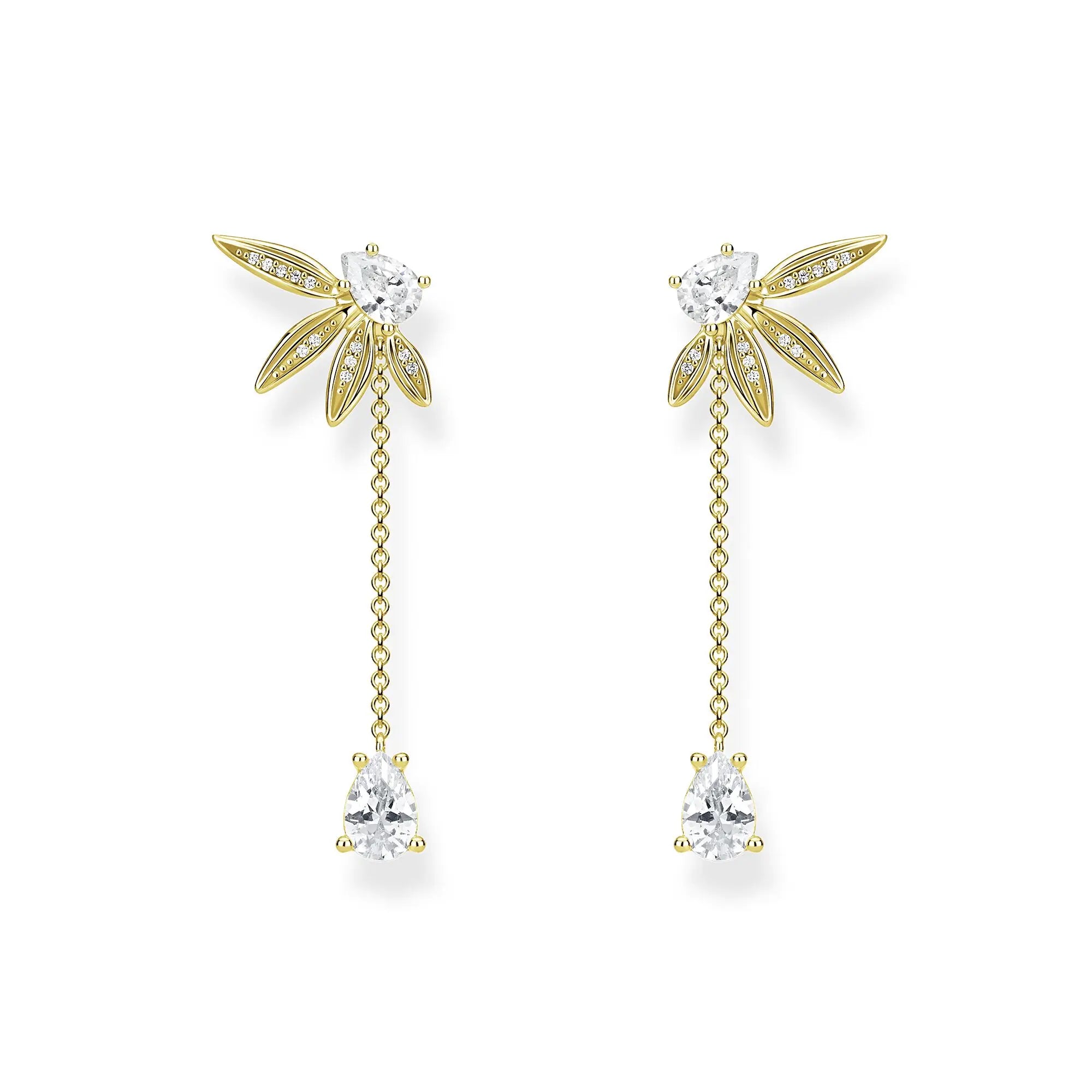 TIANDE - Zircon Tassel Chain Dangle Earrings