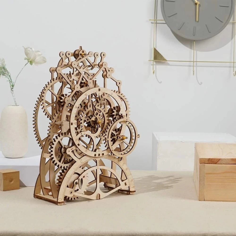 Timelock - Mechanical 3D Wooden Puzzle Clock Kit