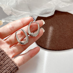 Vintage Drop Earrings – Stainless Steel Hoop Pendant Jewelry for Women