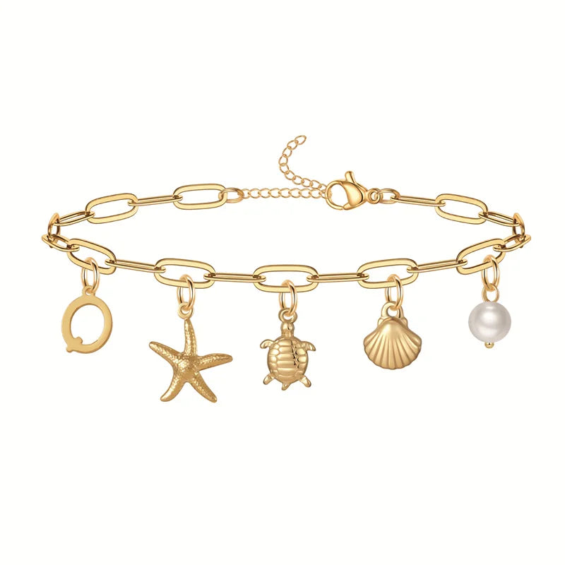 Sean - Women Stainless steel starfish shell bracelet