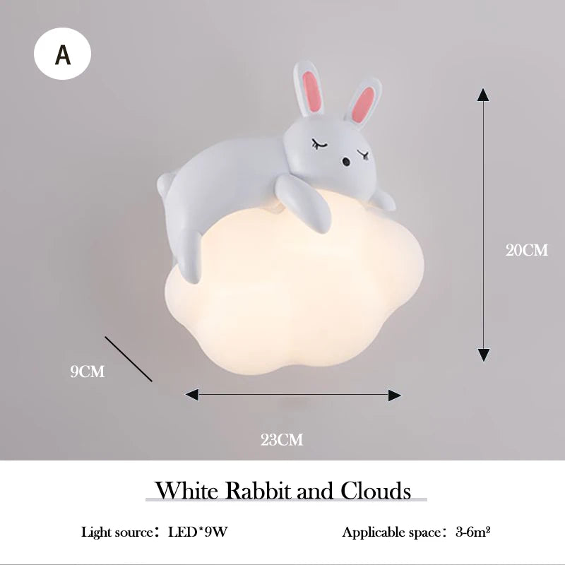 LumaBuddies - Bear & Rabbit Cloud Wall Lamp for Kids' Rooms