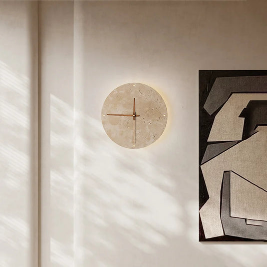 StoneTime - Stone Wall Lamp and Clock for Elegant Home Décor