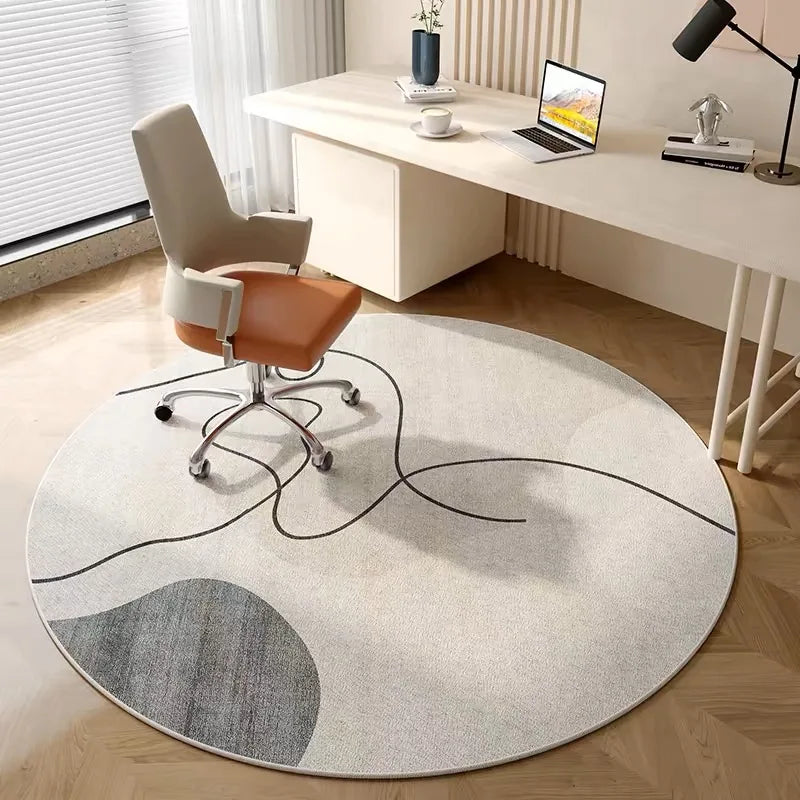 Round Velvet Carpet – Dirt-Resistant Rug for Office, Bedroom, and Study