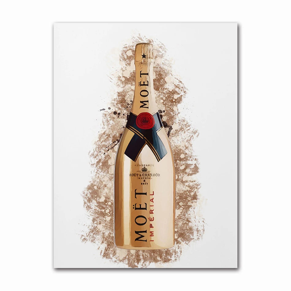 Chandon Gold Champagne Fine Art – Limited Edition Graffiti Canvas Poster