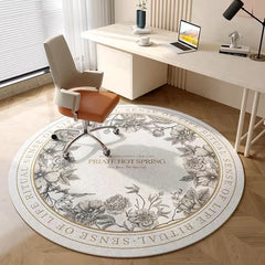 Round Velvet Carpet – Dirt-Resistant Rug for Office, Bedroom, and Study