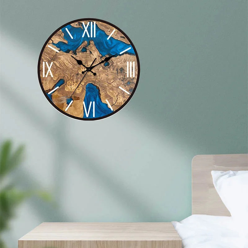 Simple Transparent Wall Clock - Acrylic Wood Grain Design