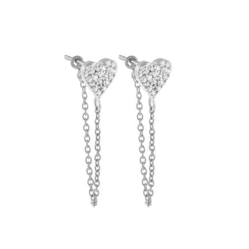 TIANDE - Zircon Tassel Chain Dangle Earrings