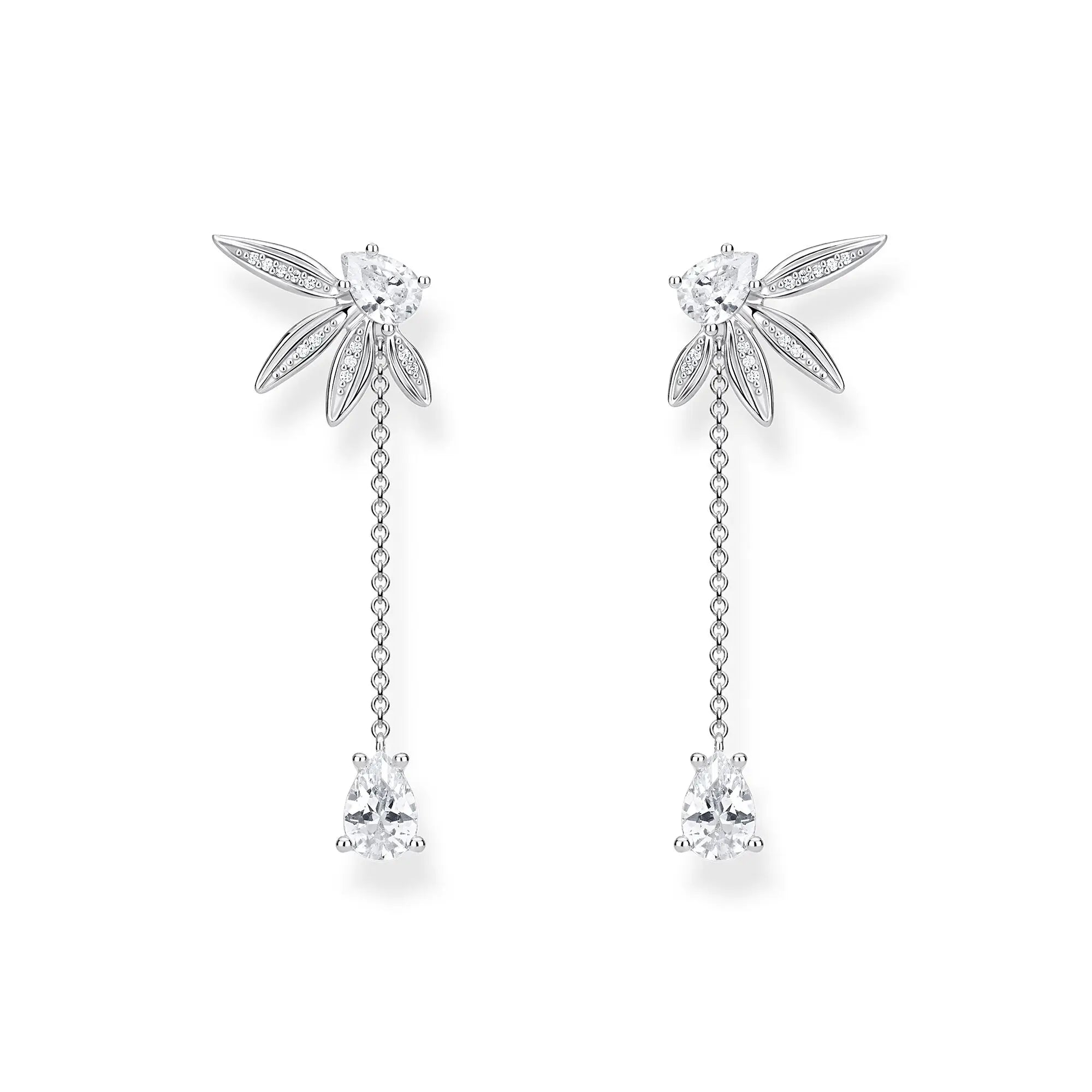 TIANDE - Zircon Tassel Chain Dangle Earrings