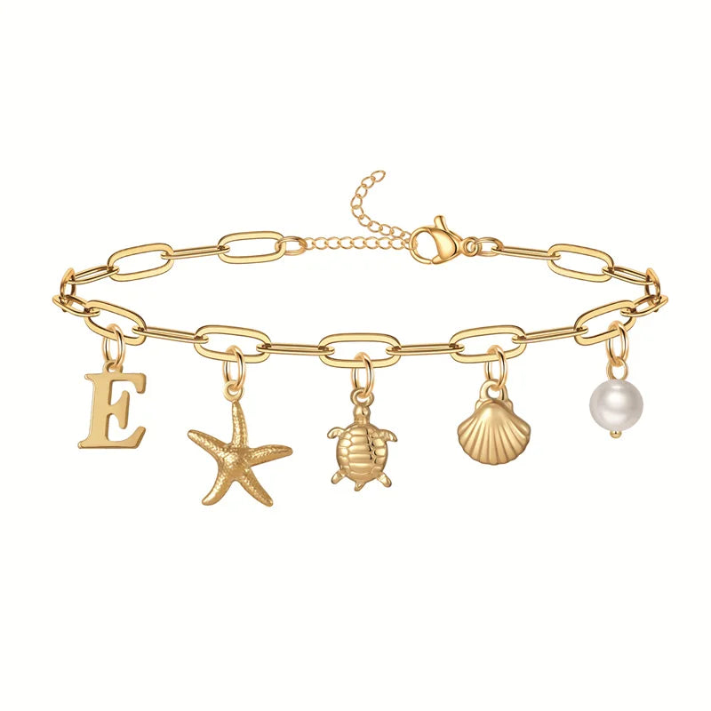 Sean - Women Stainless steel starfish shell bracelet