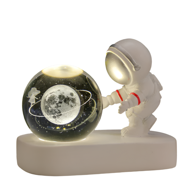 CosmoGlow - LED Crystal Planet Astronaut Carving USB Light