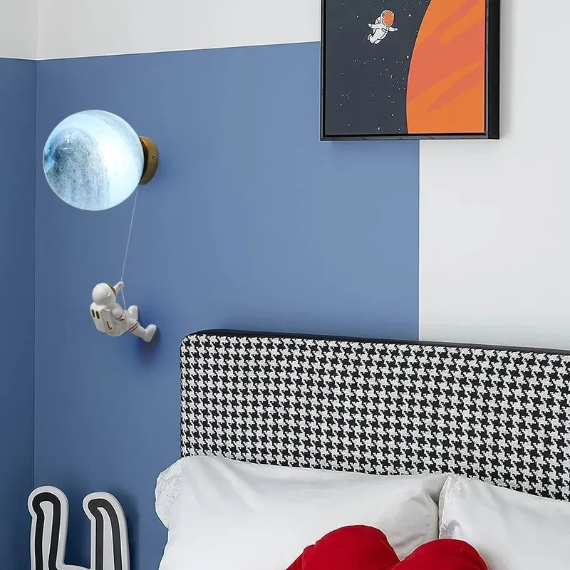 Astronaut LED Wall Lamp – Creative Planets Decoration Light