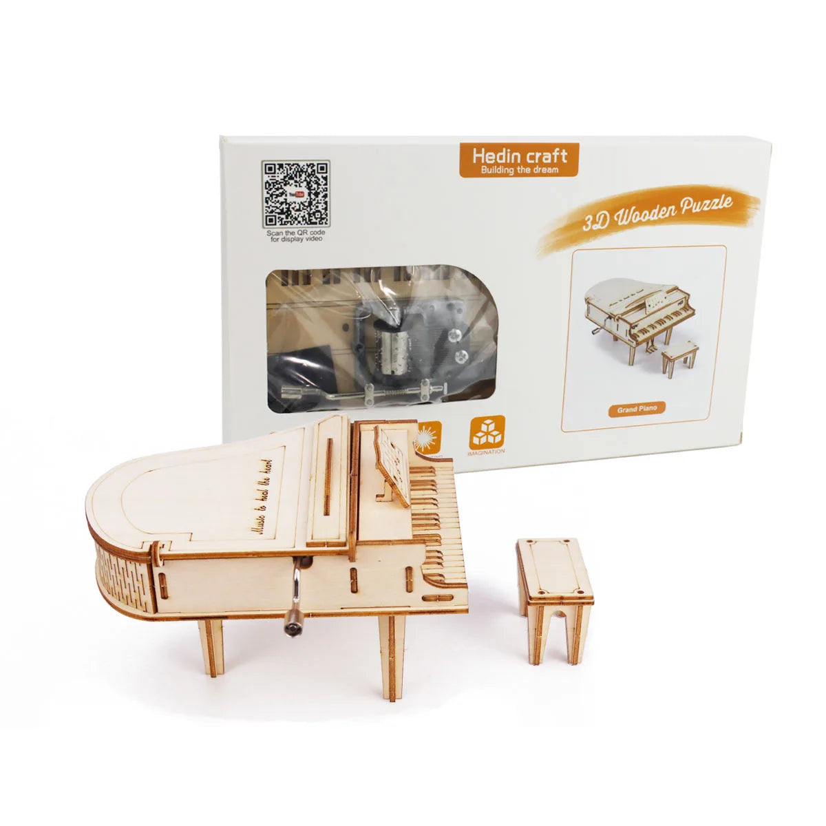 Harmonia - Wooden Hand-Crank Music Box Puzzle