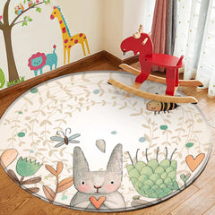 Kids Animal Play Mat – Round Rabbit & Bee Rug