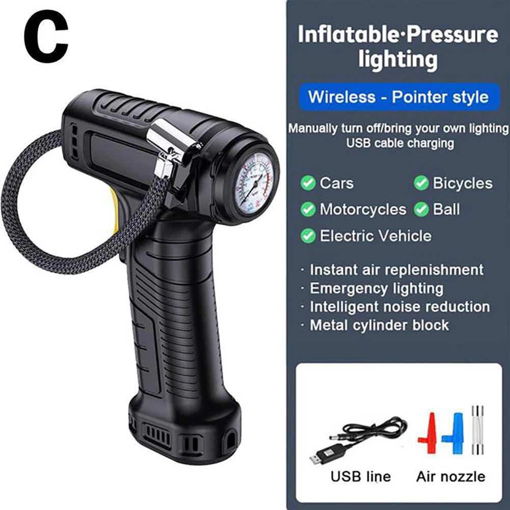 120W Portable Car Tire Inflator – Wireless/Wired Electric Air Compressor