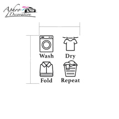 Wash Dry Fold Repeat" Vinyl Wall Decals – Laundry Room Quote Stickers