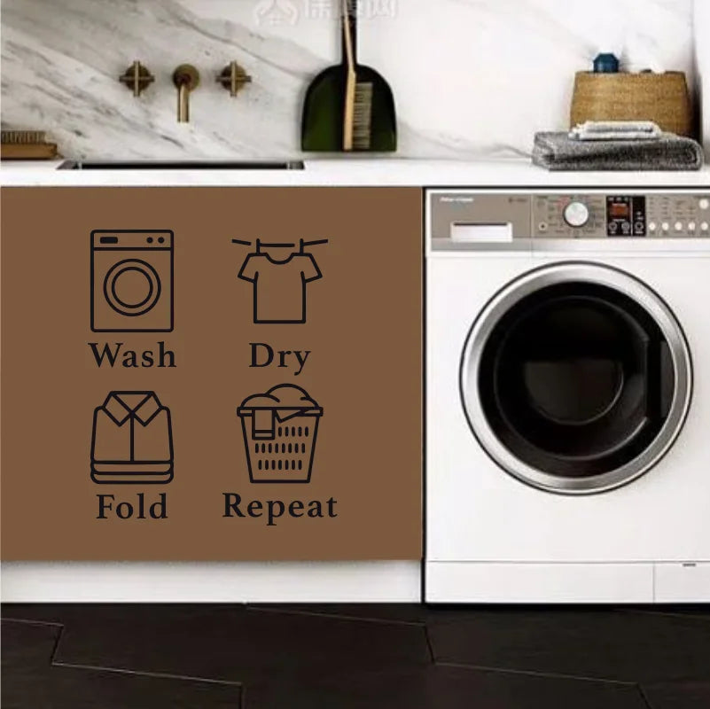 Wash Dry Fold Repeat" Vinyl Wall Decals – Laundry Room Quote Stickers