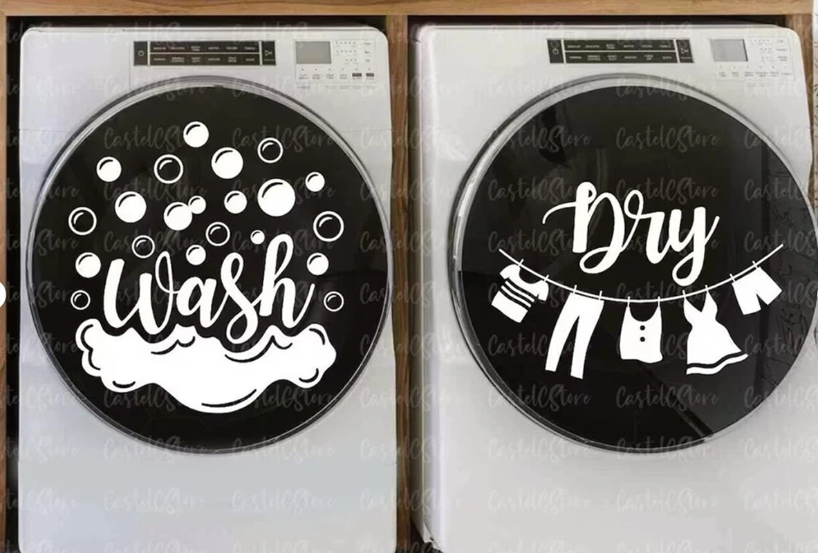 Washing Machine Dryer Laundry Wall Sticker – Vinyl Bubble Bathroom Decor