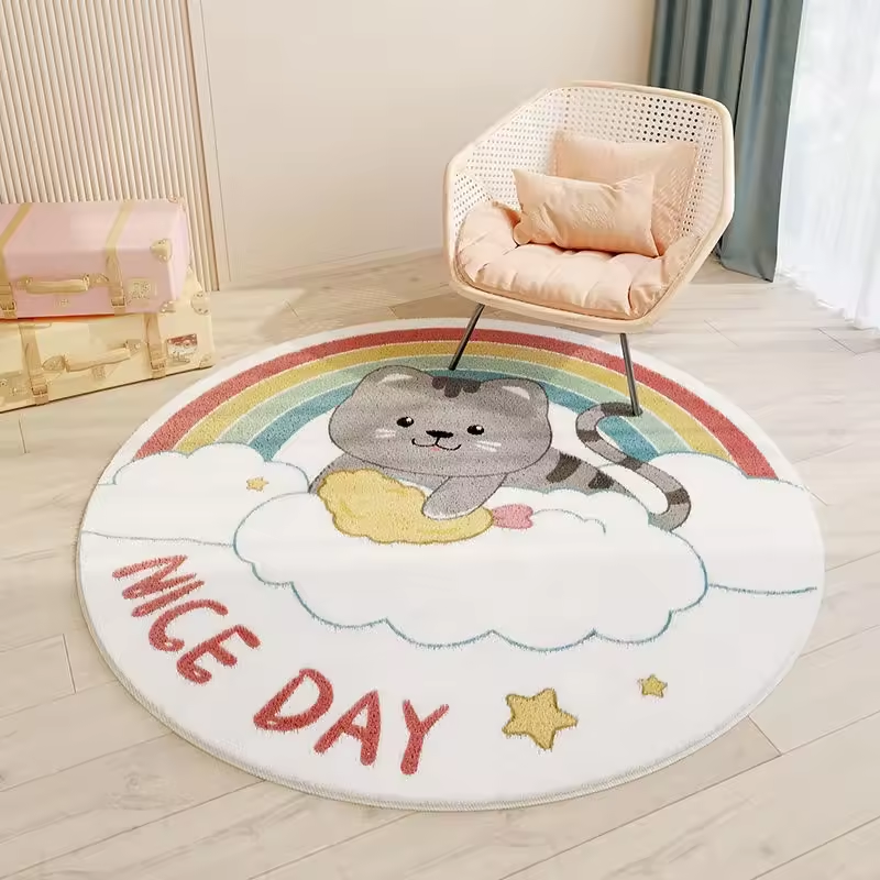 Cartoon Carpet – Fluffy Non-Slip Round Rug