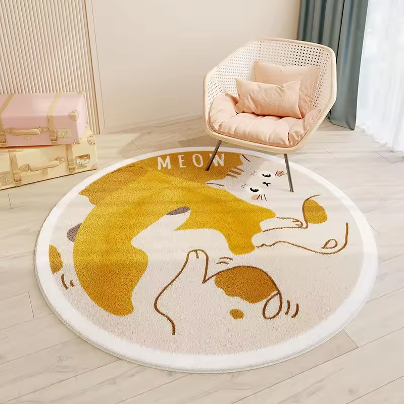 Cartoon Carpet – Fluffy Non-Slip Round Rug